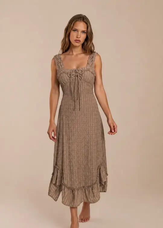 Tea Dress in Taupe