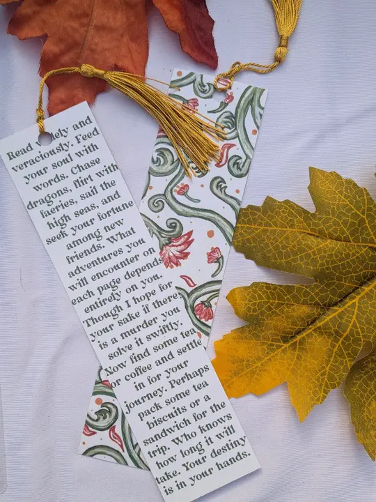 Pink Floral Gouache Bookmark