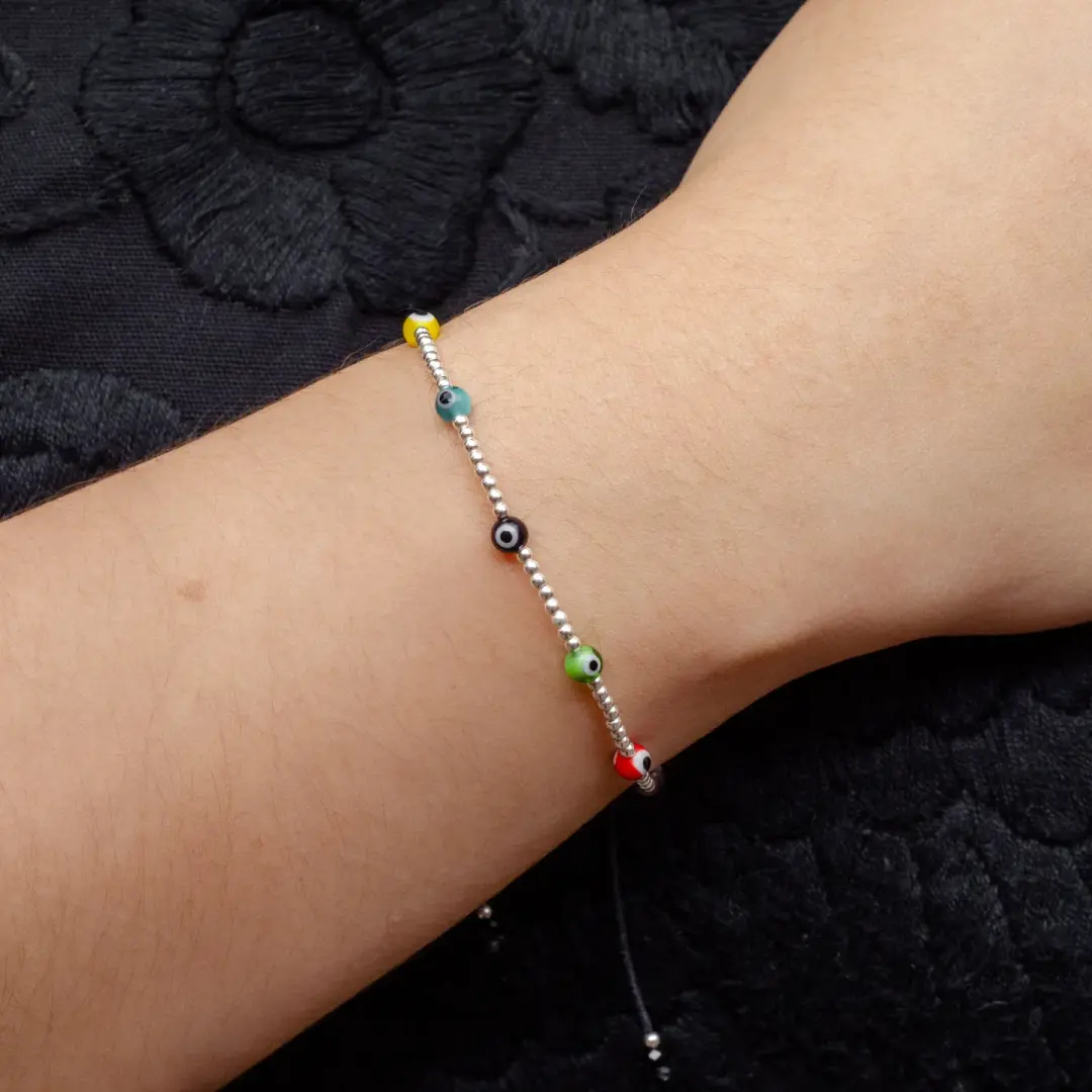 Sterling Silver Evil Eye Bracelet