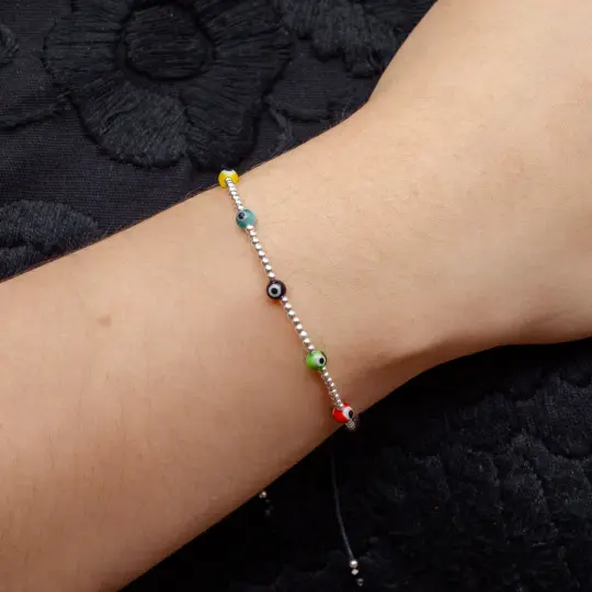 Sterling Silver Evil Eye Bracelet