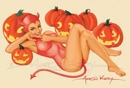 Devil girl-pumpkin Pin Up