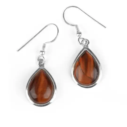 Red Tiger Eye Drop Earrings