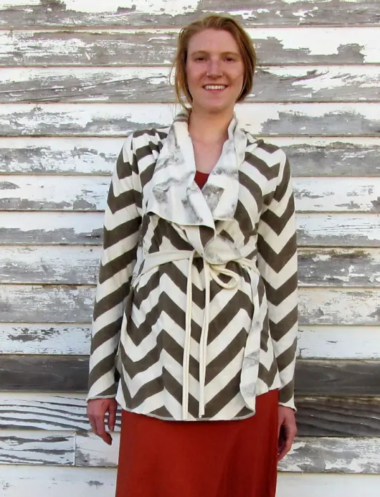 Cocoon Belted BLOCK PRINTED Jacket