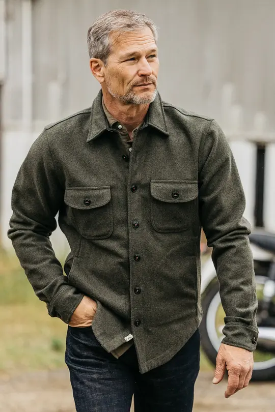 The Anvil Melton Wool - Dark Green
