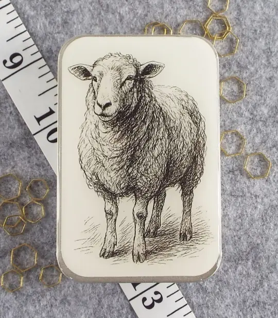Sheep Line Drawing Resin Tin