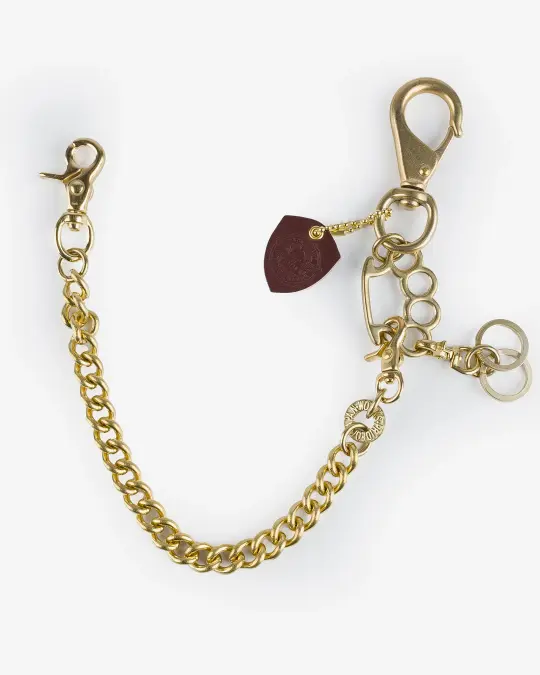 Wallet Chain with Rings and Clip - Brass