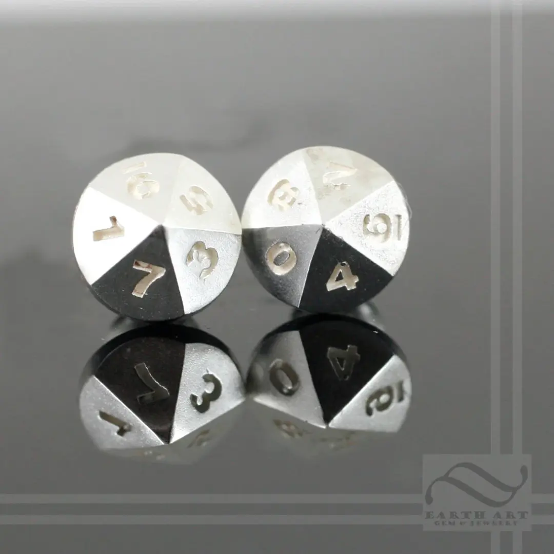 D10 Dice Earrings - sterling silver or14k Gold
