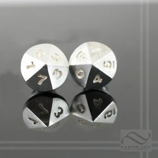 D10 Dice Earrings - sterling silver or14k Gold