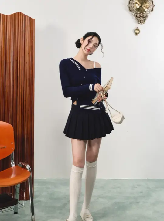 Elegant retro versatile patchwork short skirt autumn mid-waist casual skirt R3333