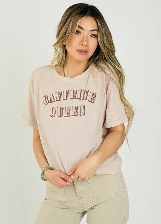 Caffeine Queen Tee in Heather Oat