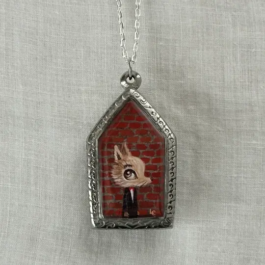 Huff & Puff (Double sided Shadowbox Pendant Necklace)
