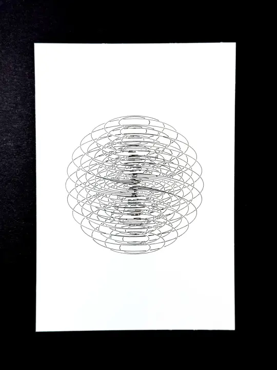 Sphere Study 05 — 5x7" pen plot