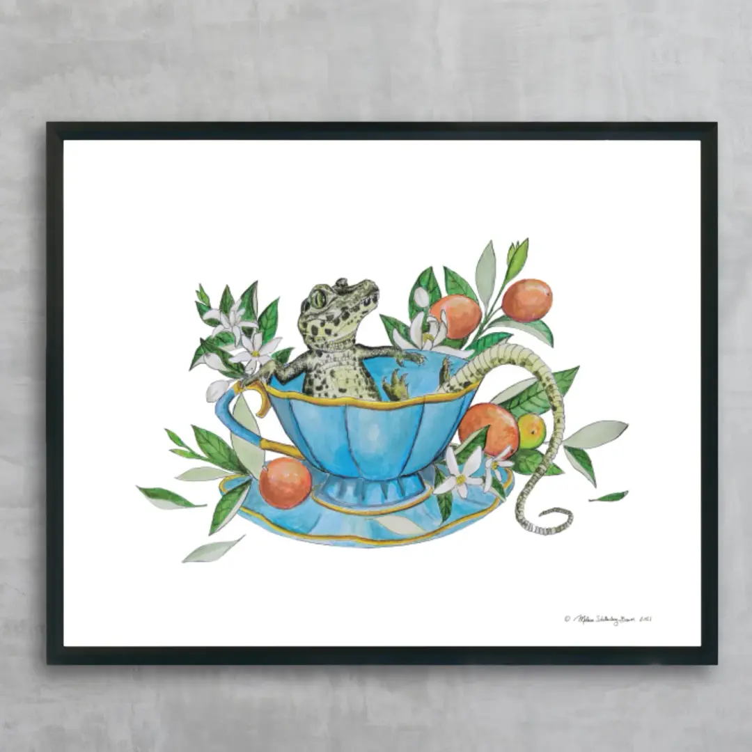 Lizard Teacup Fine Art Print