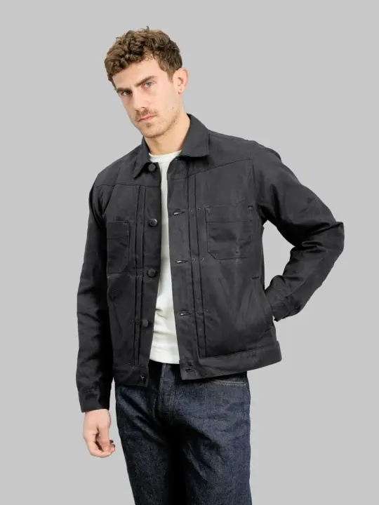 Freenote Cloth Riders Jacket Waxed Canvas Black