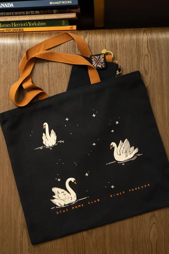 Night Swans Flat Tote