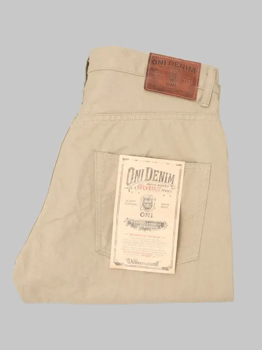 ONI 266SVC-KHB 8oz Selvedge Chino Trouser Khaki Beige