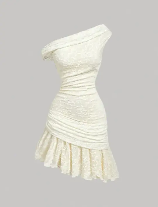 Elegant Pastel Yellow Homecoming Dress ,Sheath One-shoulder Lace Corset Short Prom Dress RS1160