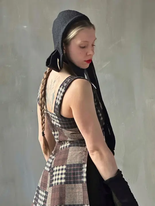 Winter '26: Spangenhelm Bonnet in Black Boiled Wool (In Stock)