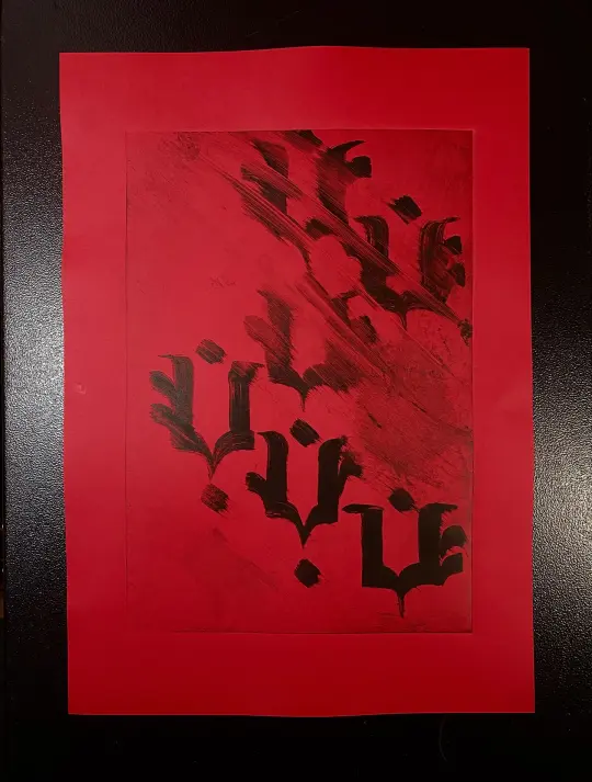 Monotype On Red 6