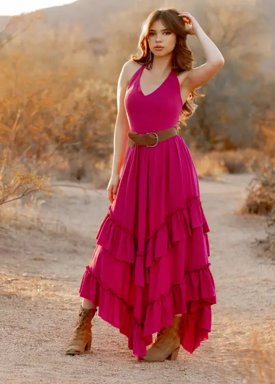 Jenna Dress in Fuschia