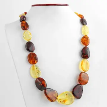 Chunky Multi-color Natural Amber Necklace