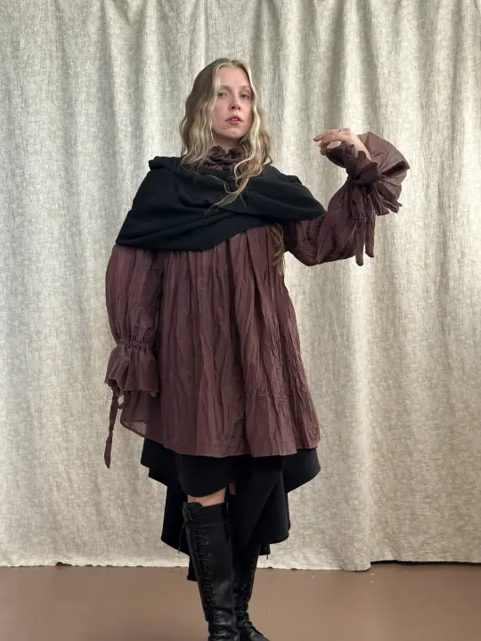FW '26: Mythic Cowl in Boiled Wool in Black (Pre-Order)