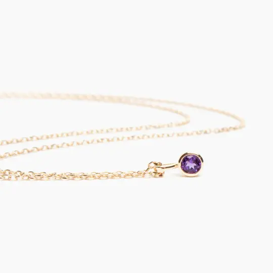 Faceted Birthstone Bezel Necklace