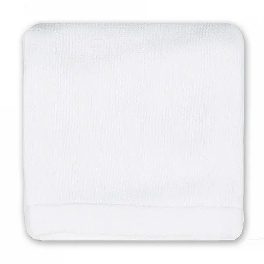 Baby Mode Signature Baby Boys and Baby Girls Knit Blanket with Knit Border, White