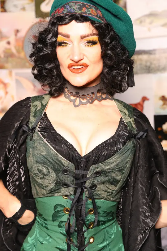 Cropped Courtier Overbust in Forest Scroll *PLEASE order by BUST Measurement, NOT waist!* -  The Fowl Majesty Collection