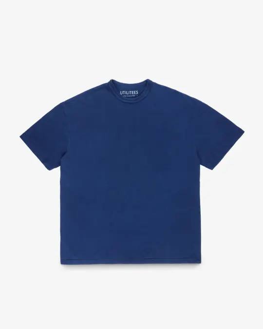UTILITEES - 10oz Heavyweight Crew Neck T-Shirt - Pure Indigo