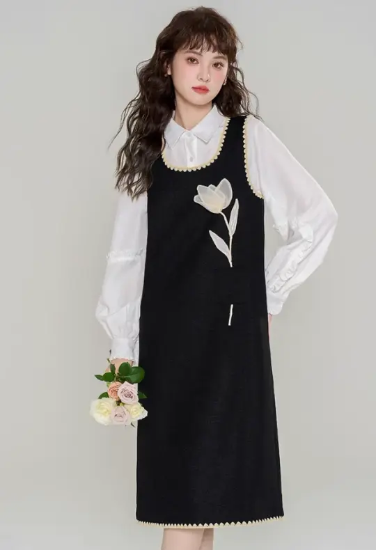 French retro suspender dress new style age-reducing beautiful suit skirt two-piece suit R2361