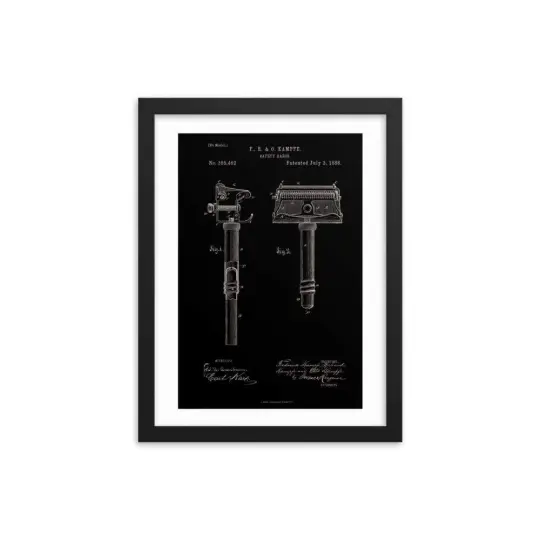 Kampfe Brothers Patent Drawing Elegant Black Framed Print