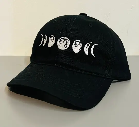Moon Phase Embroidered Dad Hat