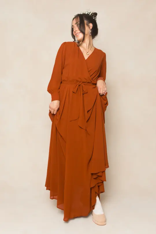 Andie Dress in Amber Chiffon