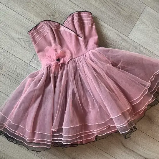 Lovely Pink Homecoming Dress ,A-Line Strapless Tulle Corset Short Prom Dress RS911