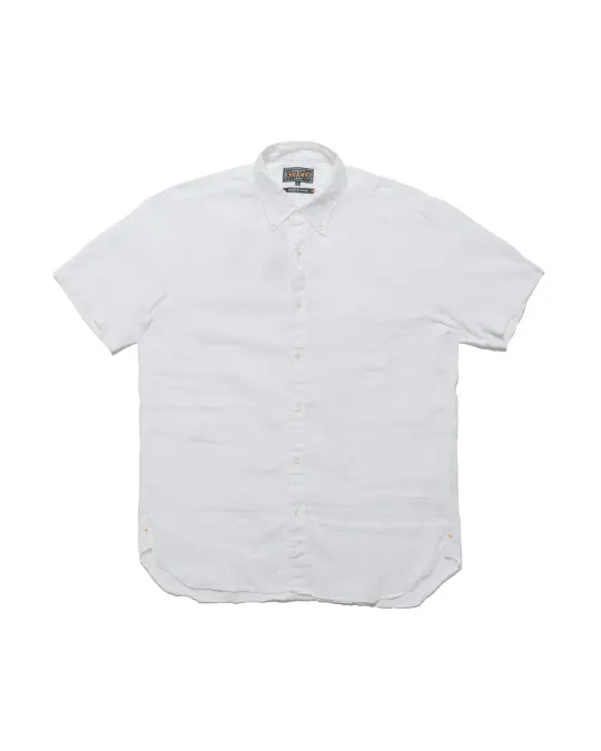 Beams Plus B.D. Short Sleeve COOLMAX® Linen White