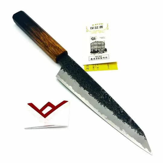 Sakai Takayuki Itsuo Doi Guren Aogami #2 150mm Petty With Burnt Oak Wa Handle