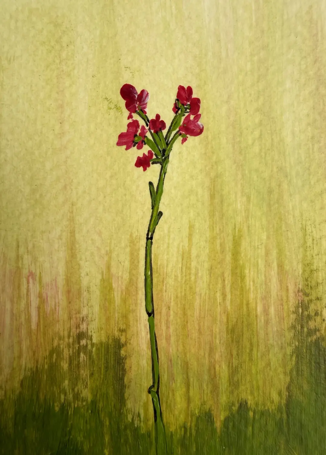 Reaching, Red Flower Botanical Art Print