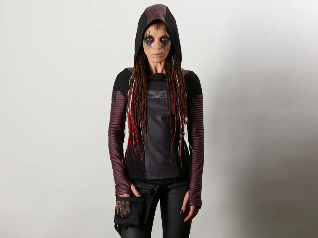 SH50-6 Dark red cyberpunk shrug