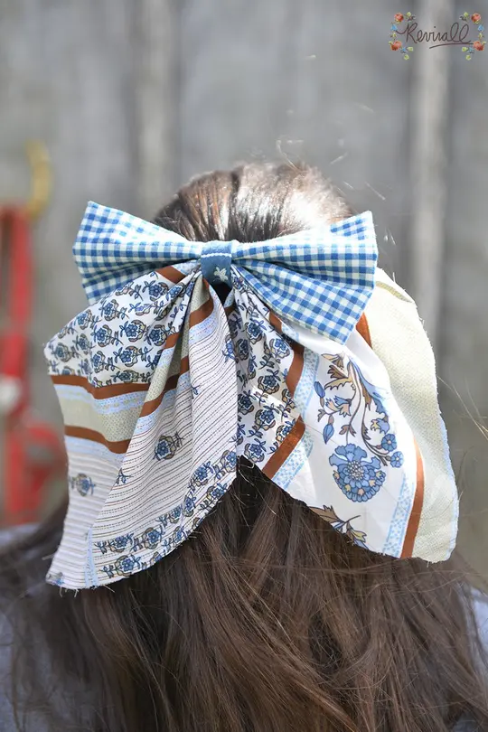 Scrap Fabric Hair Bow-in Rootstock