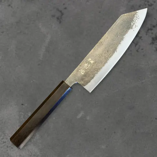 Hatsukokoro Kurogane Blue #2 Kurouchi Bunka 165mm – Ebony Handle
