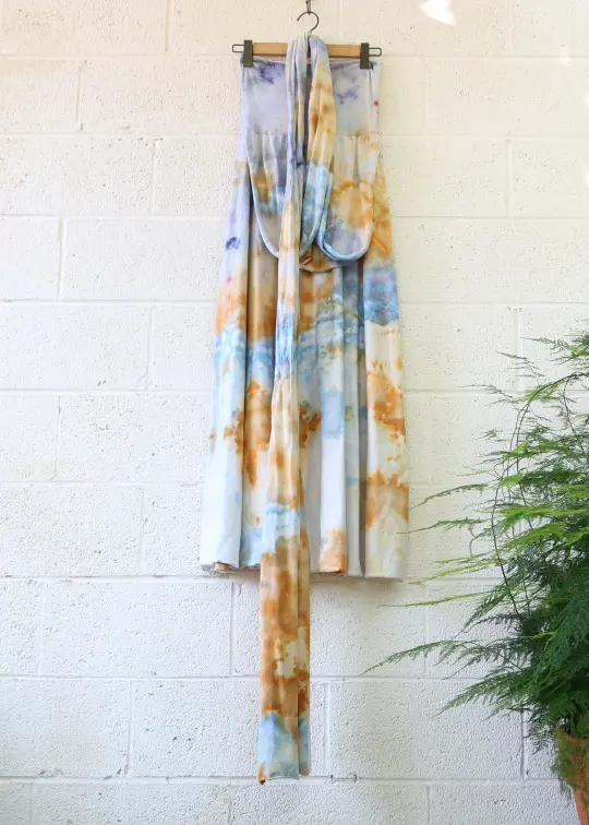 OOAK - Sari Wanderer Long Skirt / S / Med Stretch Hemp / Ice Dye (414)