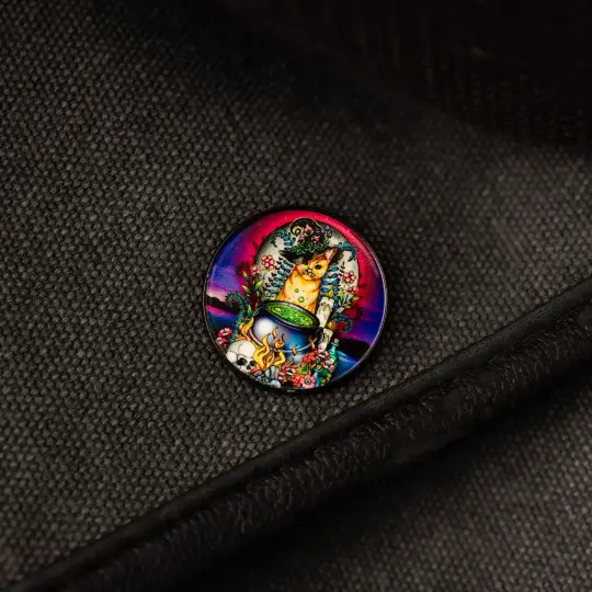 🎁 Candle Cat And Cauldron Enamel Pin (100% off)