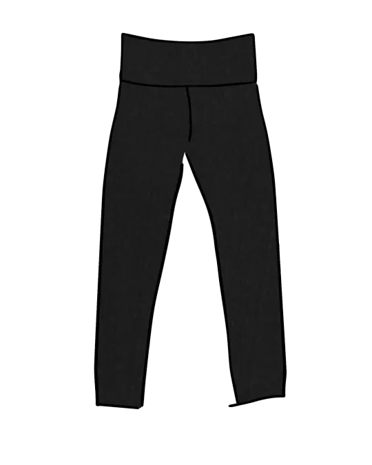 High Rise Ankle Leggings Plain Black