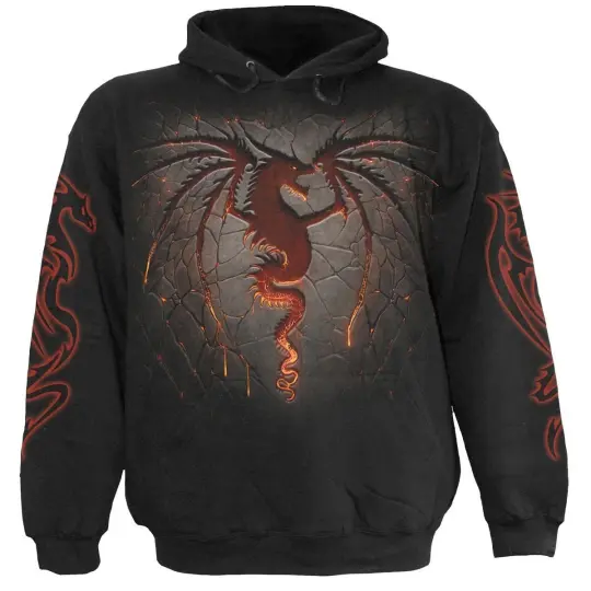 DRAGON FURNACE Hoody Black - Top Quality Cotton Fleece