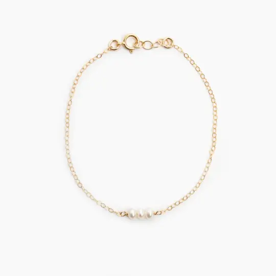 Three Pearl Linked Bracelet