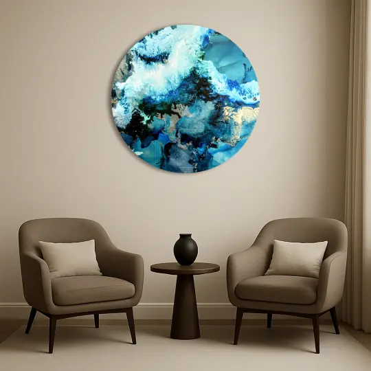 Arctic Blue | Circle Glass Print