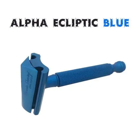 The Alpha Ecliptic Blue Slant Razor | Aluminum 7075 | Anodized Blue