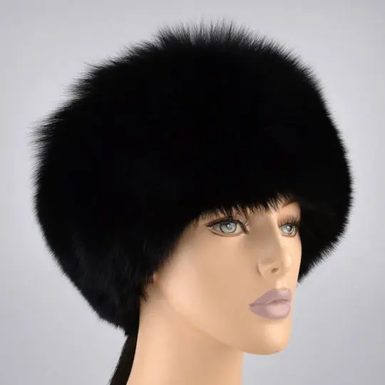 Women's Black Fox Fur Hat