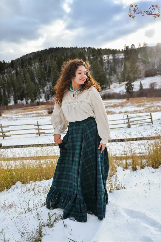 Flannel White Bear Skirt in Watchman Plaid- 2XL